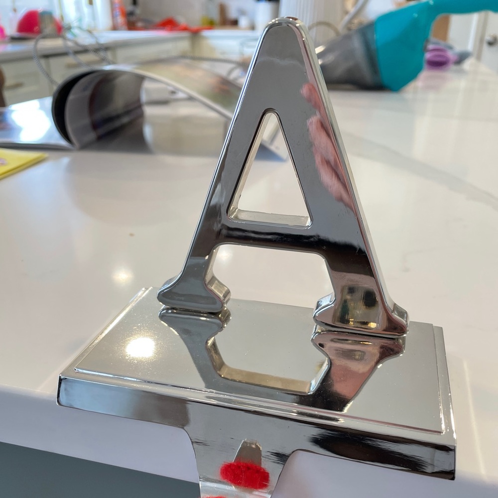 Pottery Barn Silver Initial A Stocking Holder